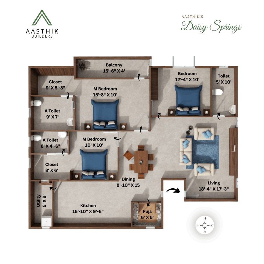 Cozy 3 Bhk